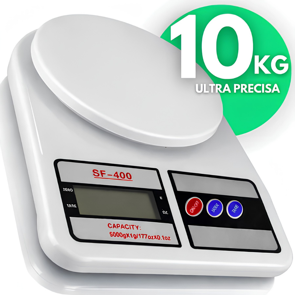 Balança Digital de Cozinha 10kg com Alta Precisão de Medição