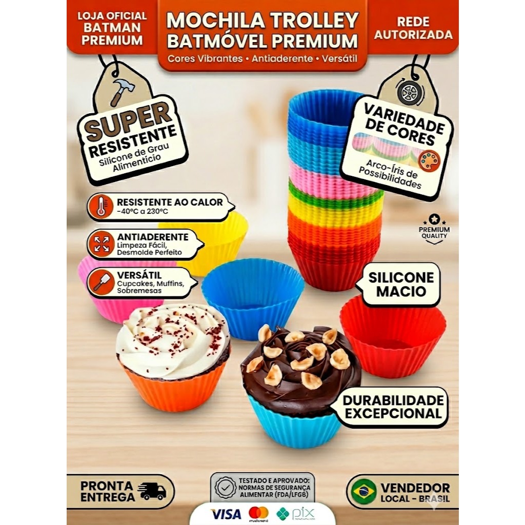 Kit 12 Peças Formas Silicone Sortidas Confeitaria Culinária Decoração Flexível Durável