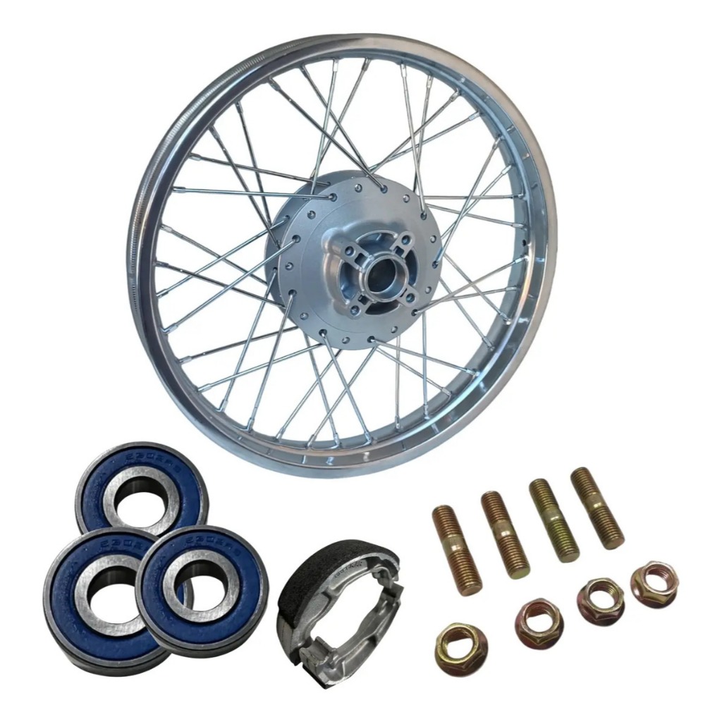 Roda Traseira Montada Alinhada Raio 4mm Honda Fan 125 2009 Á 2018 + Rolamentos Lona Patim Freio