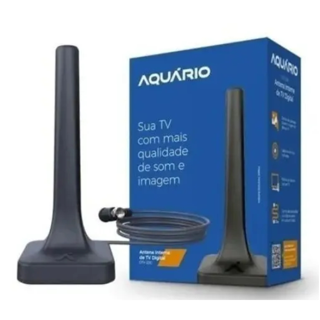 Antena De Tv Aquário Dtv-200 Digital Hdtv Interna Cabo 2,5m