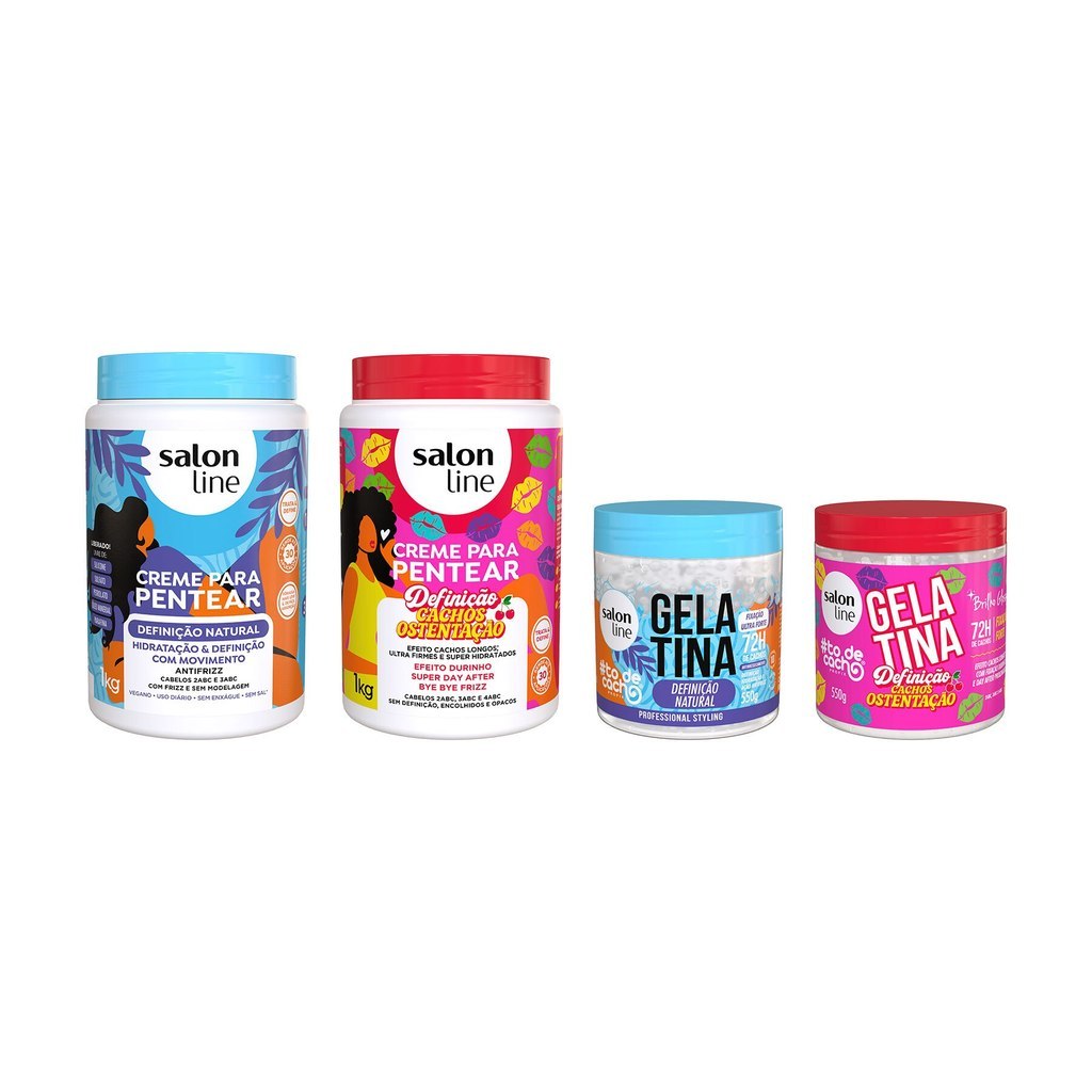 Kit Definição Natural e Cachos Ostentação com Creme para Pentear e Gelatina