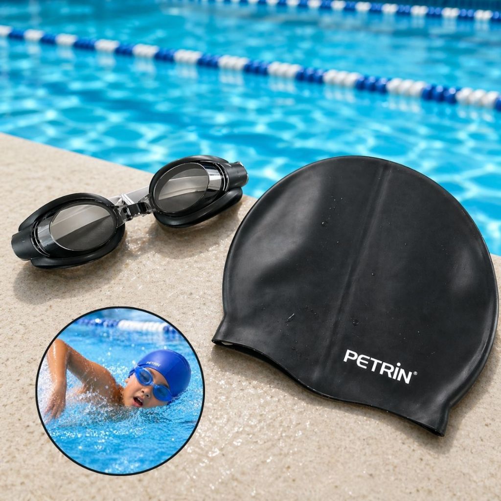 Óculos e Touca Natação Para Piscina Praia Mergulho Com Proteção Kit P/Natação e Mergulho Recreação