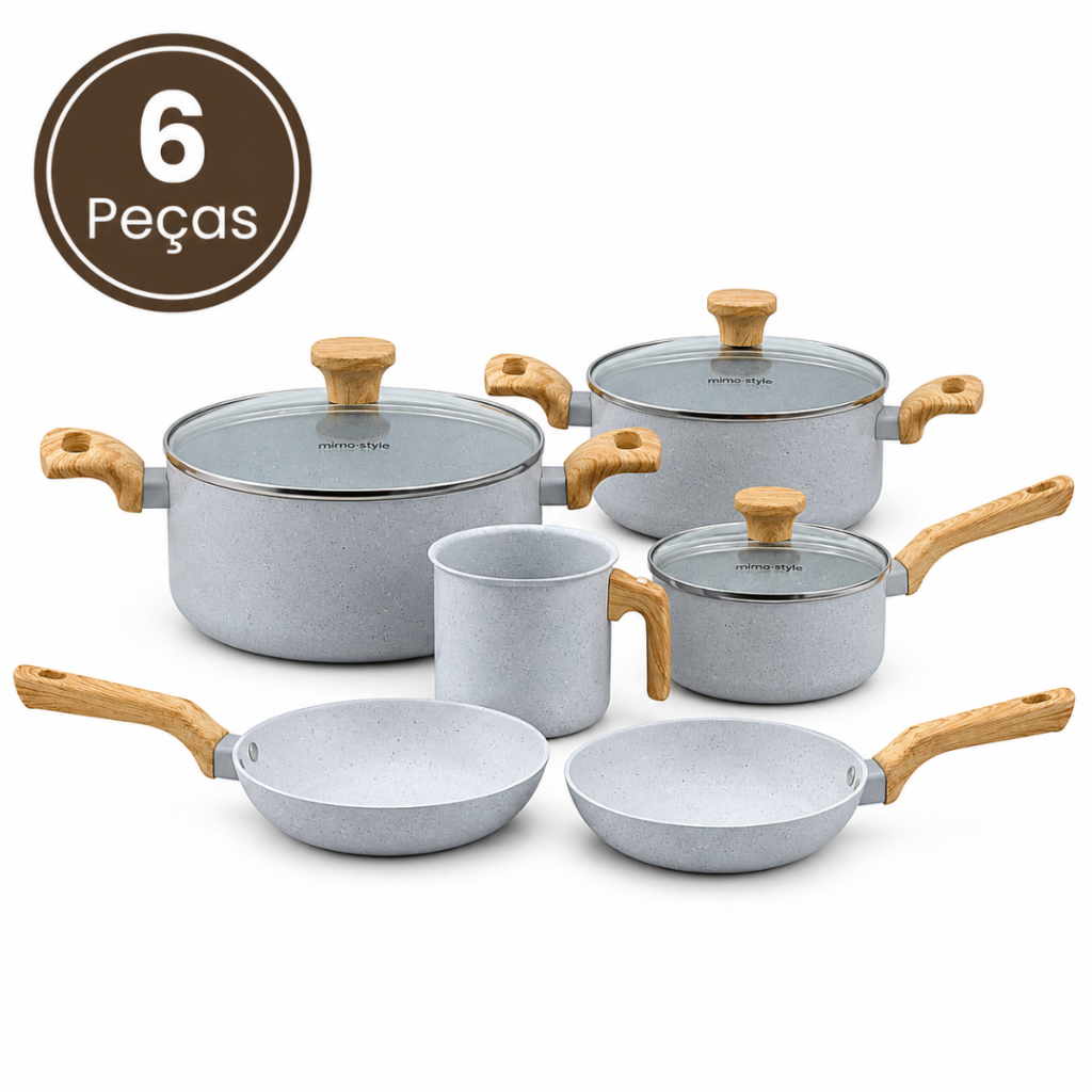 Kit Conjunto de Panelas 6 Peças Pratic Cook Grafite