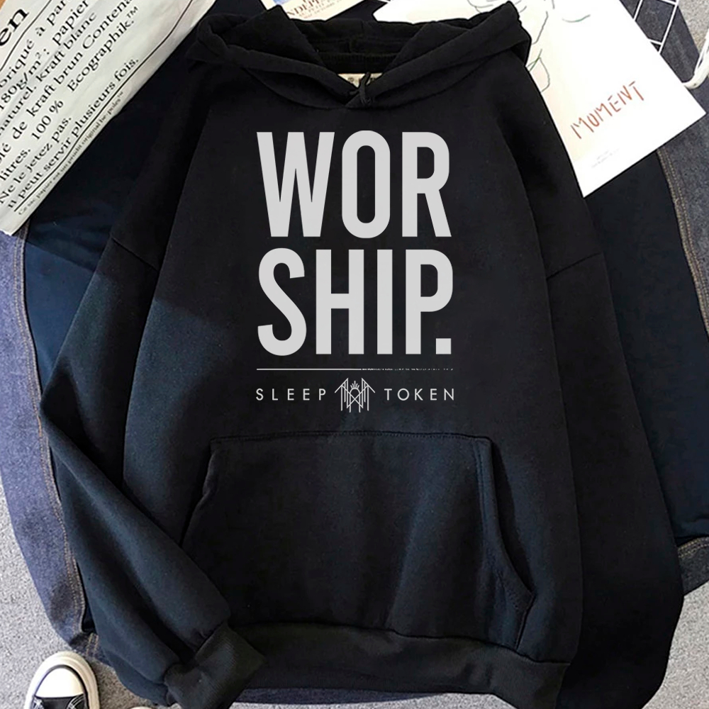 Moletom Canguru Blusa De Frio Sleep Token Worship Logo Metal Gotico World Tour Rock N Roll Unissex