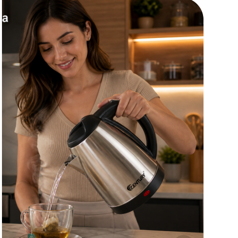 Chaleira Elétrica 1,8 Litros Térmica Inox Bule Com Tampa Ideal para Agua, Chá, Café e Chimarrão 1000W 127V Inox