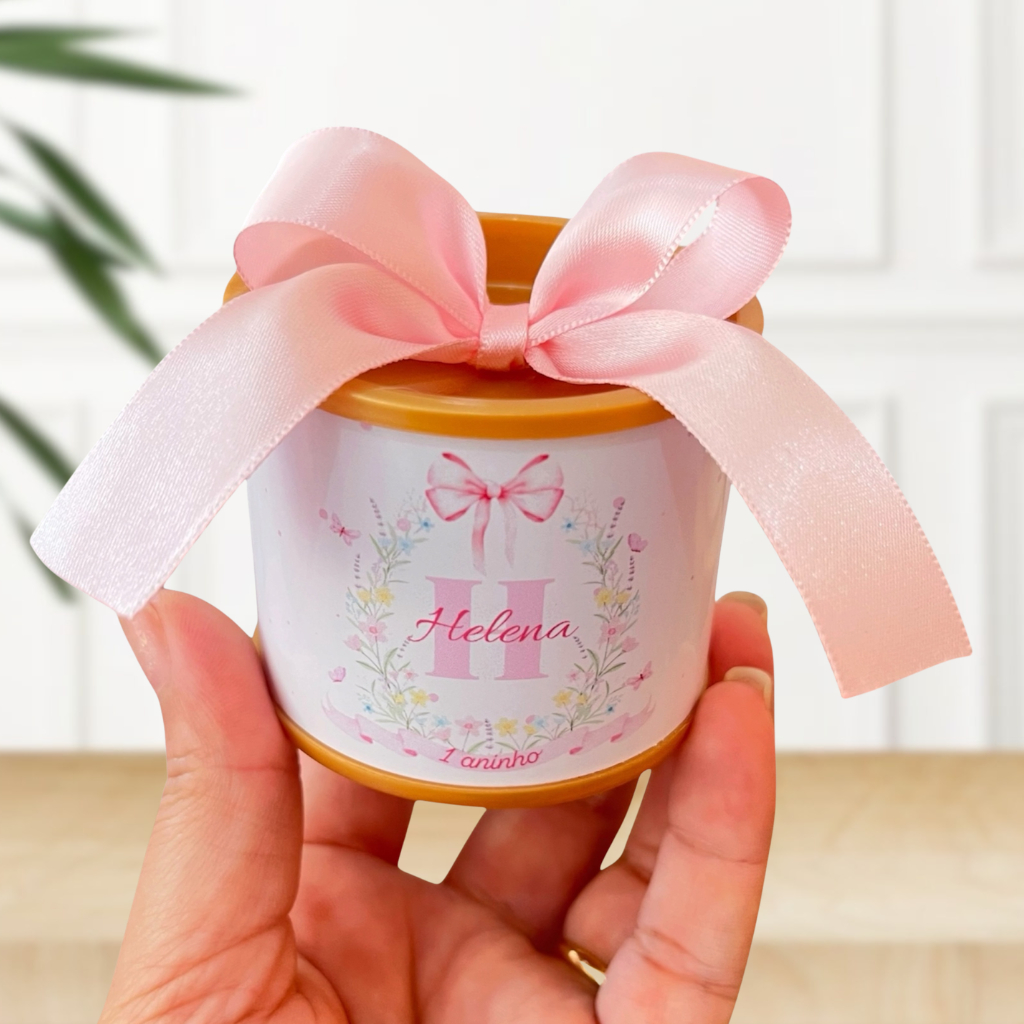 Kit tubolatas personalizadas 5x6 flores e borboletas- lembrancinha aniversário/ chá de bebê/ maternidade/batizado
