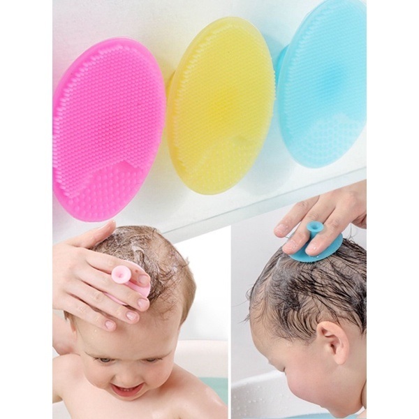 Kit 2 Escovas De Silicone Escova De Chuveiro Para Bebês , Shampoo Couro Cabeludo