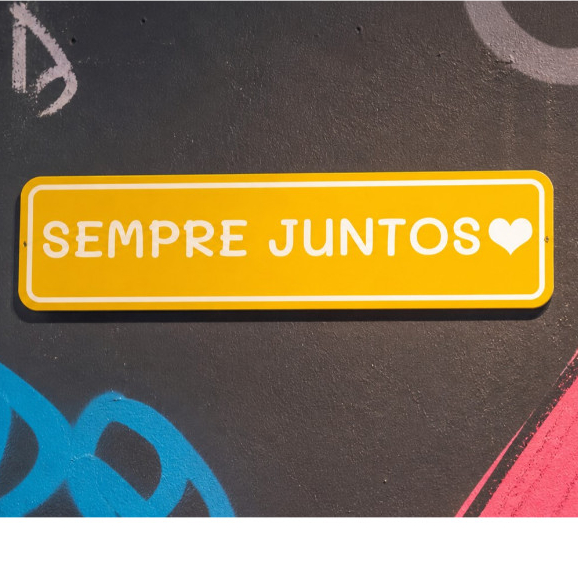 Placa decorativa sempre juntos (20x5cm) Plaquinha PLA frases divertidas Escrita Relevo CACHORRO MÃE