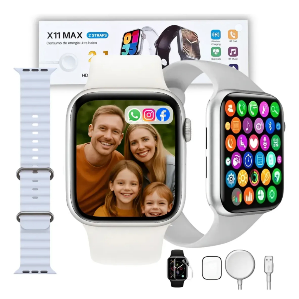 Smartwatch X11 Max - Para Android, Samsung, Xiaomi, Feminino e Masculino, Faz e Recebe Ligações