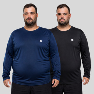 Kit 2 Camisa de Proteção Solar UV50 Plus Size Térmica Academia Corrida Pesca Trabalho G1 ao G5