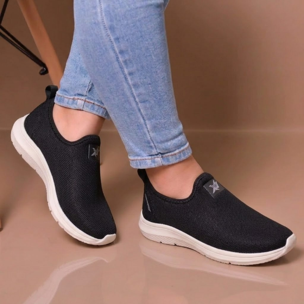 Tênis Meia Feminino Esportivo Casual Ortopédico Sneaker Slip On Academia Calce Fácil - Promoção !