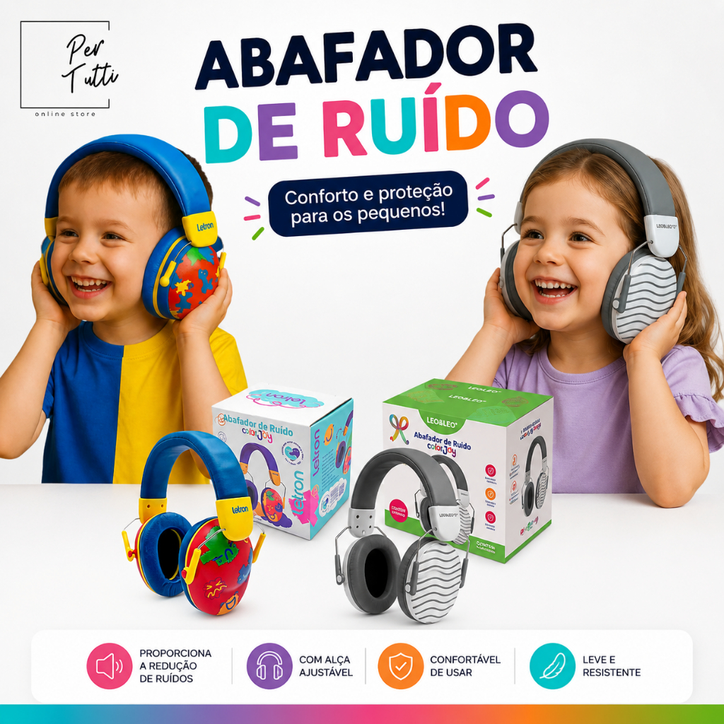 Protetor Auditivo Infantil Para Autistas TEA Abafador De Ruido Autista