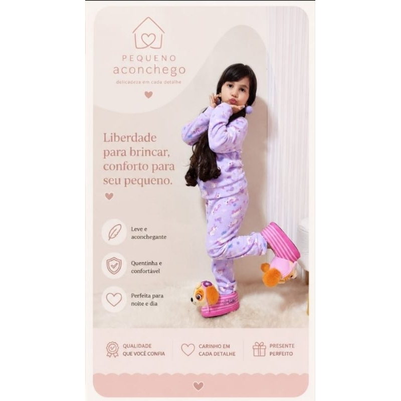 Pijama Infantil Feminino Soft Inverno Quentinho | Conjunto Menina Confortável e Macio