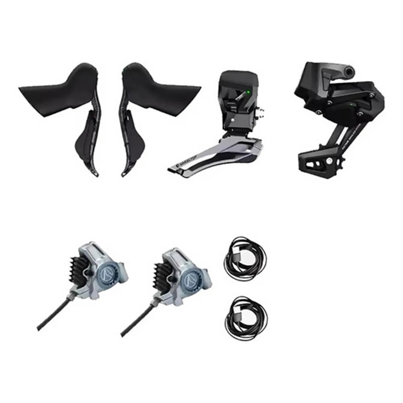WHEELTOP EDS TX Kit Completo Câmbio Eletrônico Sem Fio Carbono 7-14v p/ Speed + Freio Hidráulico a Disco com NF-e