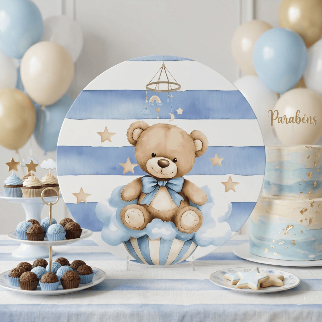 Capa Mini Painel 50x50 Chá De Bebê Baby Festa Infantil  Festa Na Mesa Sublimado Bibi Paineis Oferta