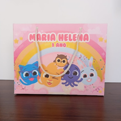 Sacolinha Personalizada Bolofofos menina | Lembrancinha Aniversário Infantil | Kit 10,20,30 unidades
