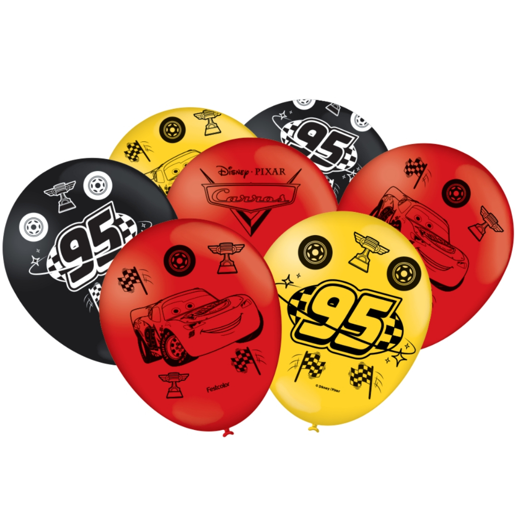 25 Bexigas Balão Carros N°9 Relâmpago McQueen Festcolor