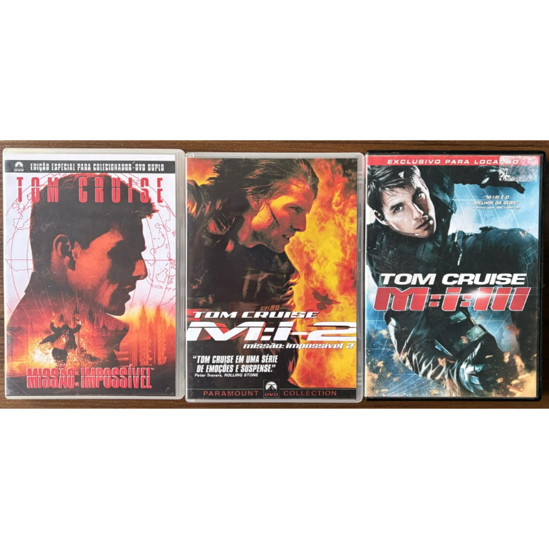 DVD Filme Missão Impossível 1, 2 e 3 Tom Cruise