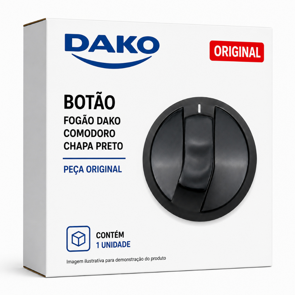 Botão Fogão Dako Comodoro Chapa Preto 1 Unidade