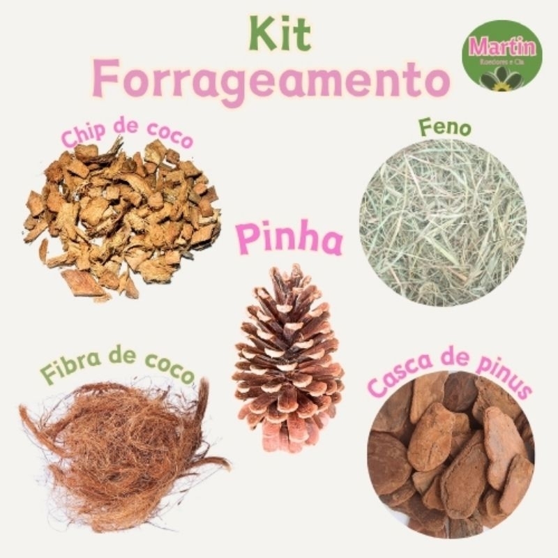 Kit forrageamento/ enriquecimento ambiental aves, calopsita, Agapornis, papagaios, psitacídeos