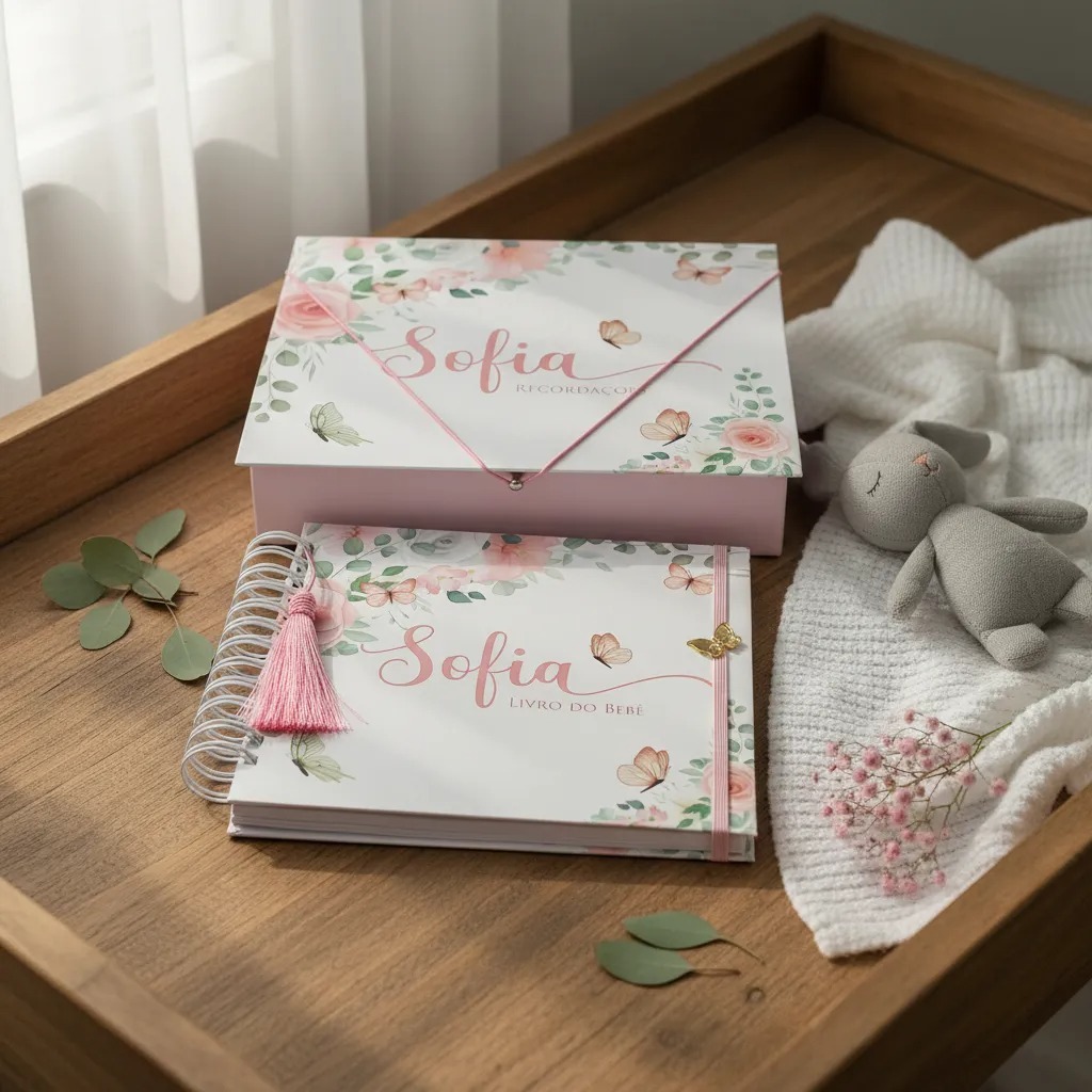Livro do Bebê + Caixa em Cartonagem
