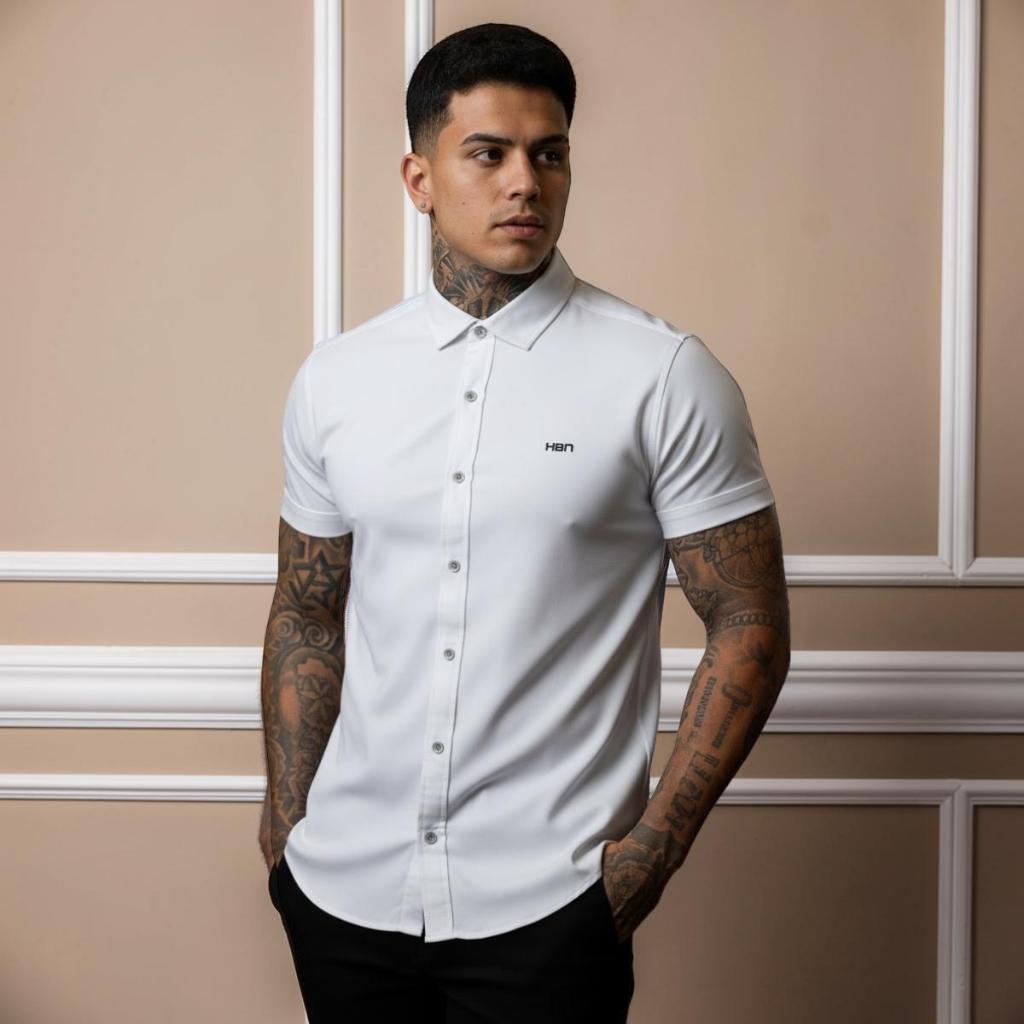 Camisa Masculina de Viscose com Elastano: Estilo Social Confortável e Casual | Bella Veste
