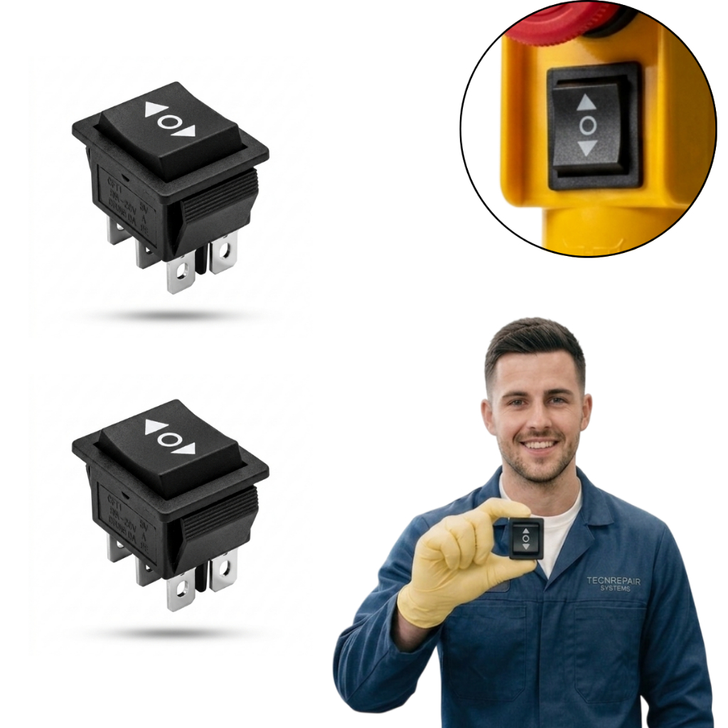 Kit 2 Interruptor Guincho Eletrico Talha Botao Sobe Desce Botão