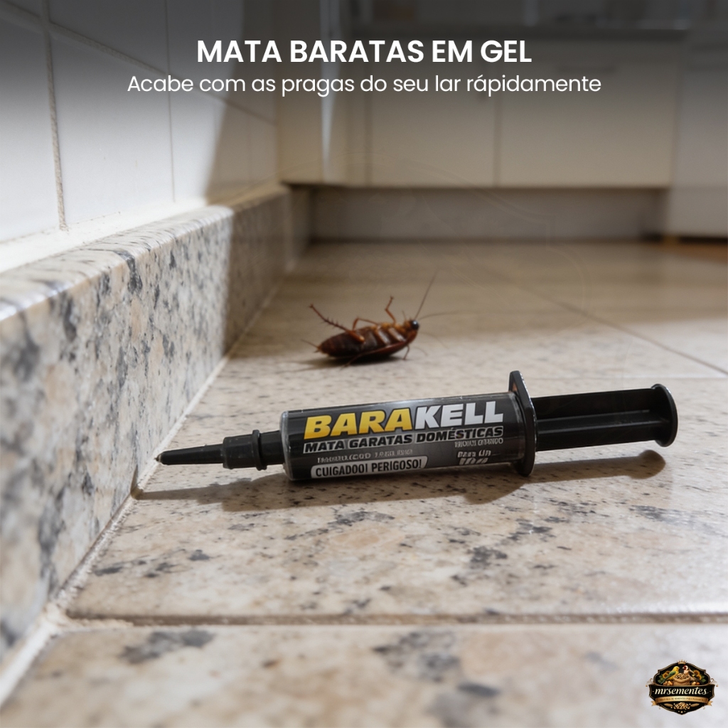 Mata Barata Gel Seringa 10g Inseticida Para Cozinha Banheiro Ralos Armário Rodapé Casa Alta Eficácia