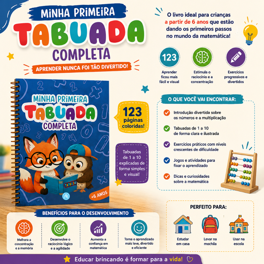 Minha Primeira Tabuada Completa  6 Anos  Espiral