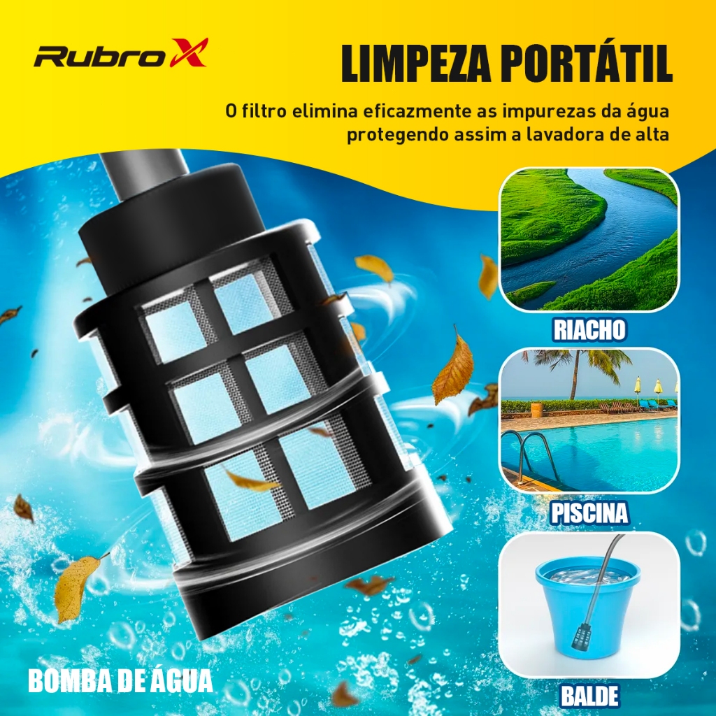 Detalhes do RubroX 300 W/200 W Lavadora de alta pressão portátil bateria recarregável 6000 mAh motor cobre puro