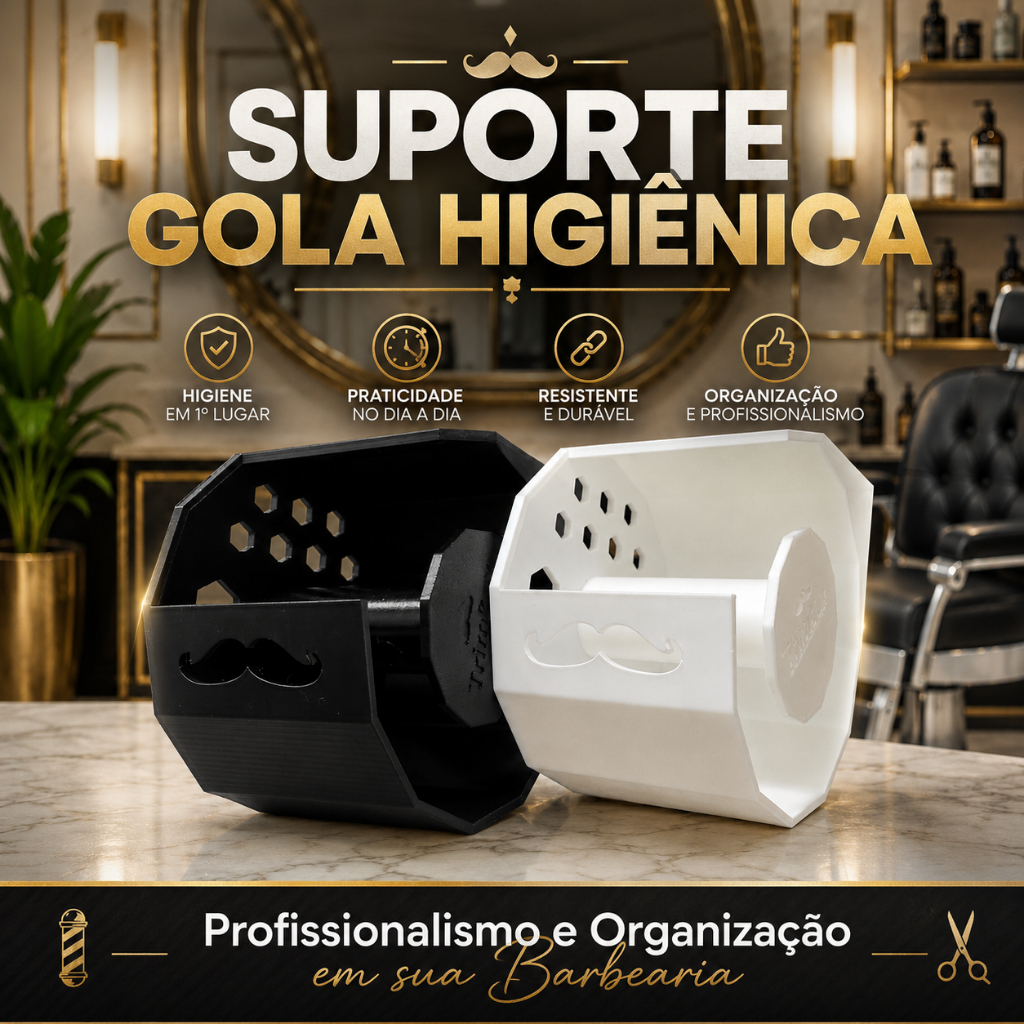 Suporte Dispenser Gola Higiênica para Barbeiros – Barbearia: Organização, Estilo e Profissional