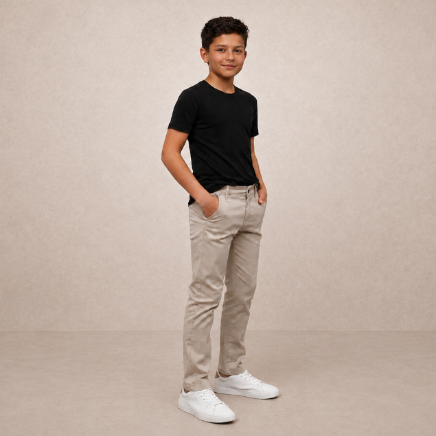 Calça INFANTIL de Sarja Menino Alta Qualidade Slim Fit Brim Criança