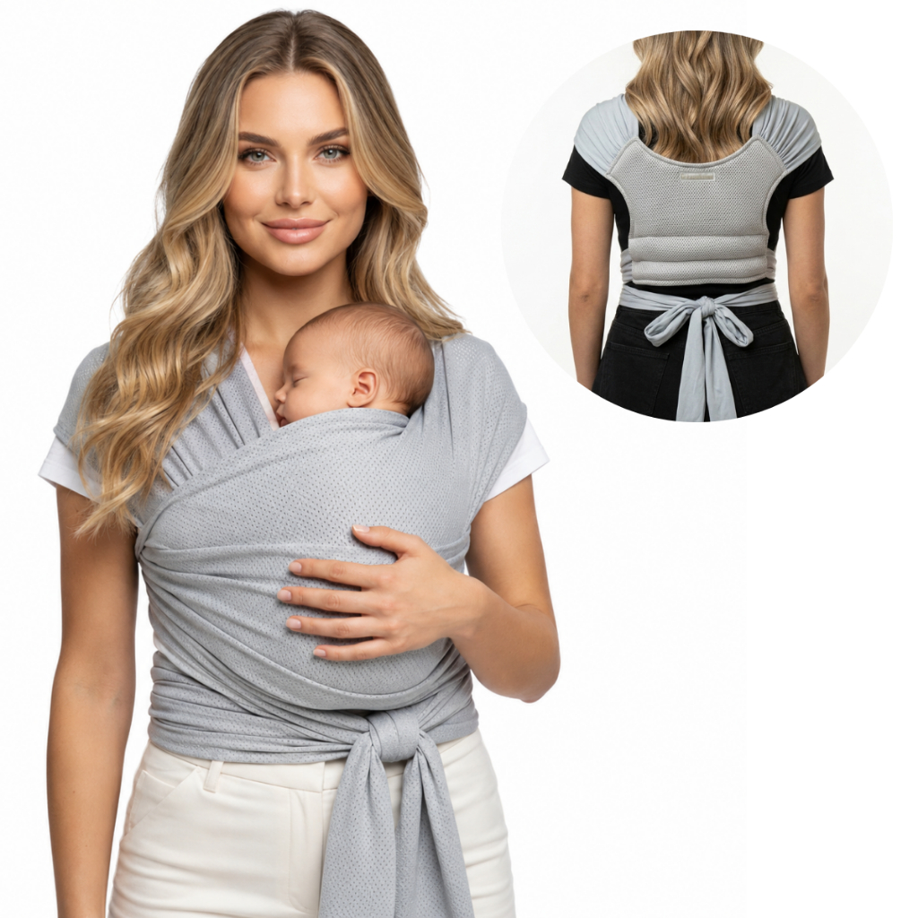 Sling de Vestir Canguru Bebe Respirável Wrap Sling Ajustável Carregador Bebê