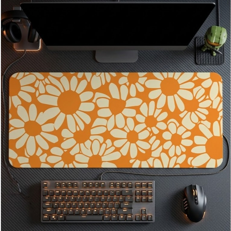 Mouse Pad Escritório Gamer Floral Margarida Computador Tapete de Mesa Premium Bibi Paineis Oferta