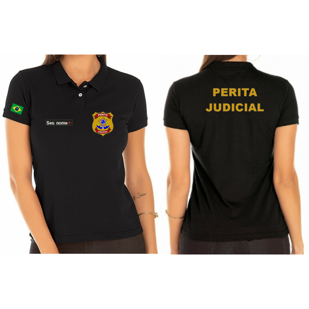 CAMISA POLO FEMININA PERITA JUDICIAL BORDADO