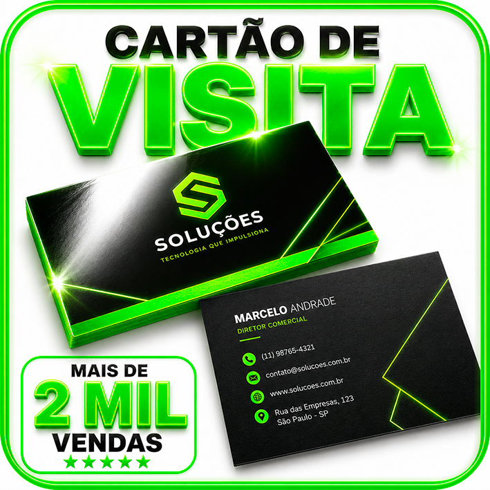 Cartões de visita Personalizados para empresa  300gr F/V - Brilho 1 face / Entrega Rápida / 50 100  500 Unid