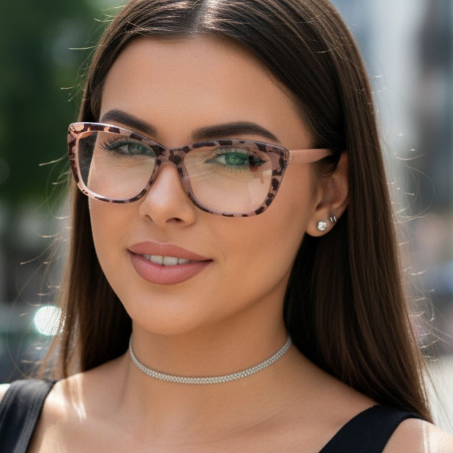 Armação Elegante Sem Grau Feminino Luxuoso de ótica Cristal 3D