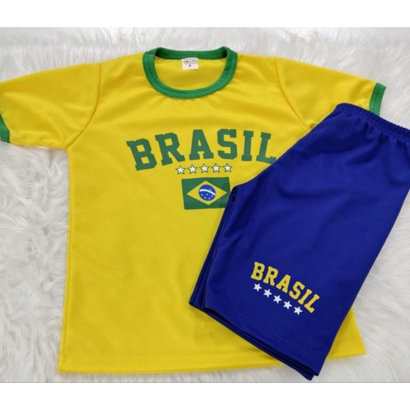 conjunto infantil torcida camisa + short masculino copa