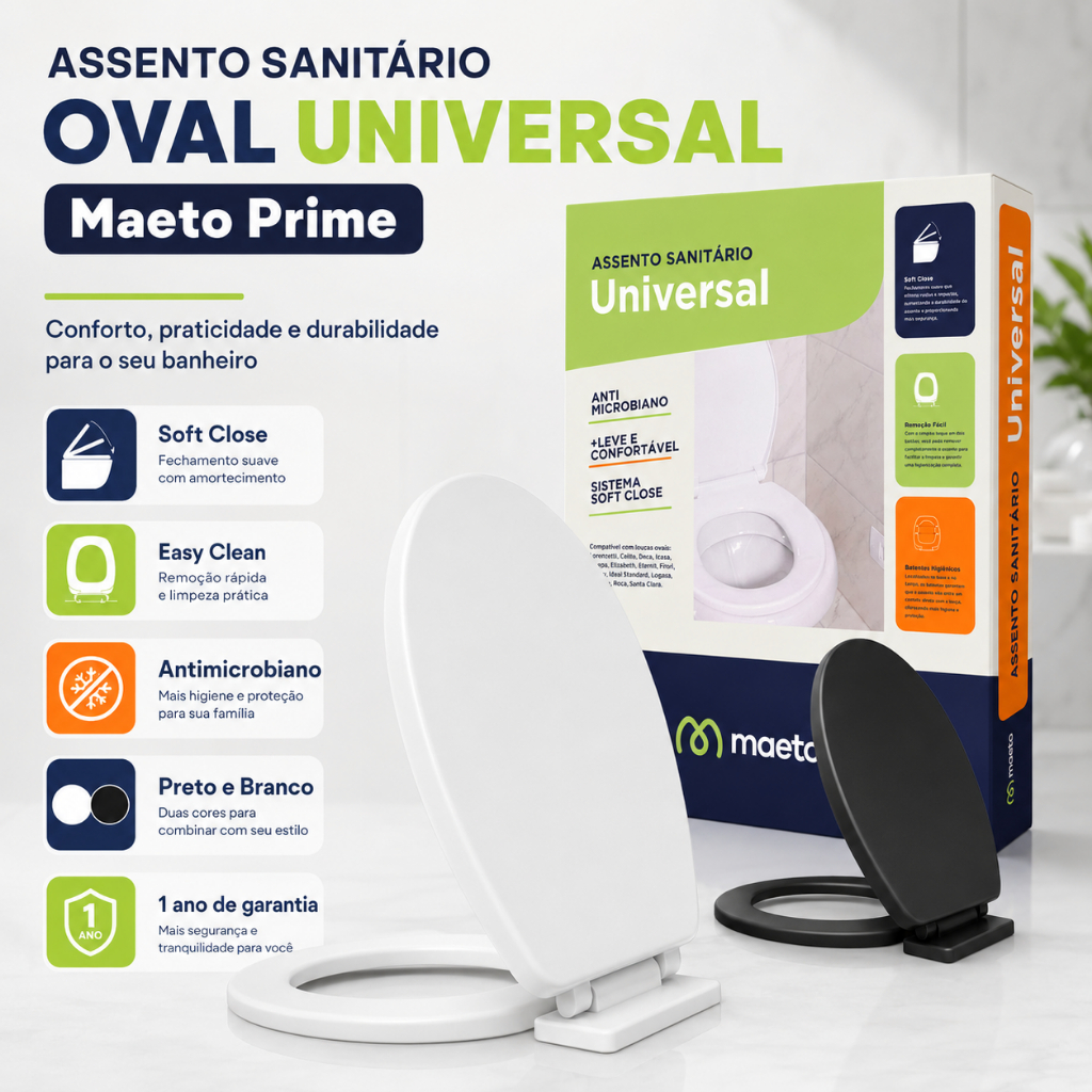 Assento Sanitário Tampa Vaso Soft Close Oval Izy Deca Uni Celite Eco Plus Logasa Fechamento Suave Anti Impacto 6LPF1.6GP