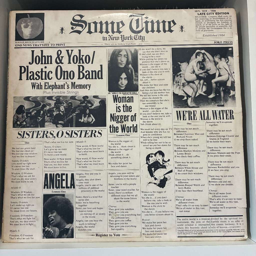 LP Vinil Duplo John Lennon & Yoko Plastic Ono Band - Some Time in New York City (Mídia e Capa VG+ com Encarte)