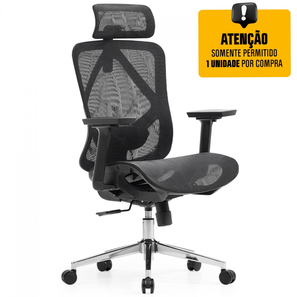 Cadeira de Escritório Diretor Dr.Office Giratória Ergo, Mesh Respirável, Regulagem de Altura