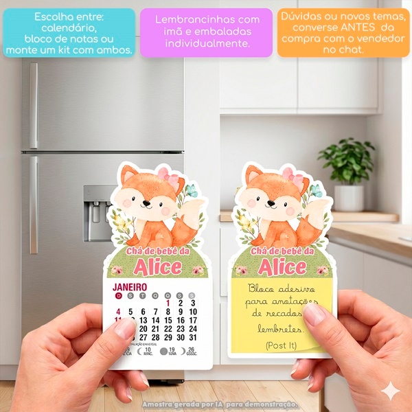 RAPOSINHA AQUARELA MENINA MINI CALENDÁRIO OU BLOCO DE RECADO ARTIGOS DE FESTA CHÁ LEMBRANCINHA DE ANIVERSÁRIO