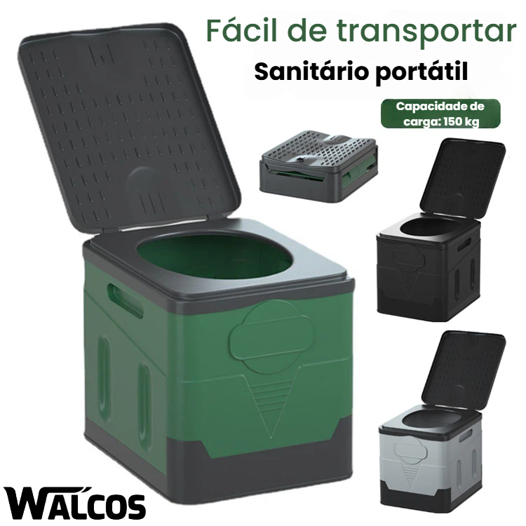 WALCOS Banheiro Vaso Portátil 20L  Vaso sanitário Prático para Acampamentos, Obras, Viagens