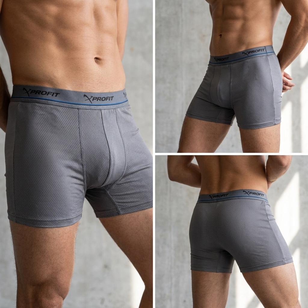 Kit 3 Cuecas Boxer Box Dry Fit Alto Padrão Premium Tecido Furadinho — imagem 2 de 2