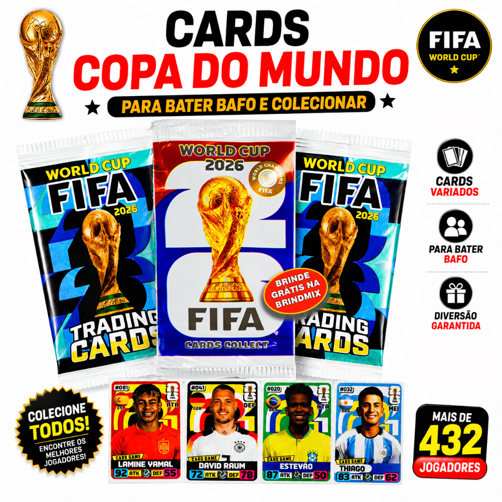 KIT 200 CARDS - COPA DO MUNDO 2026 (CARTINHAS)