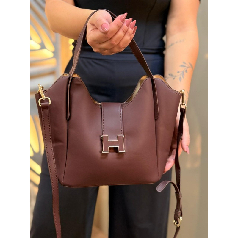 Bolsa Feminina Miss Dong Média Alça de Mão e Transversal Elegante Casual