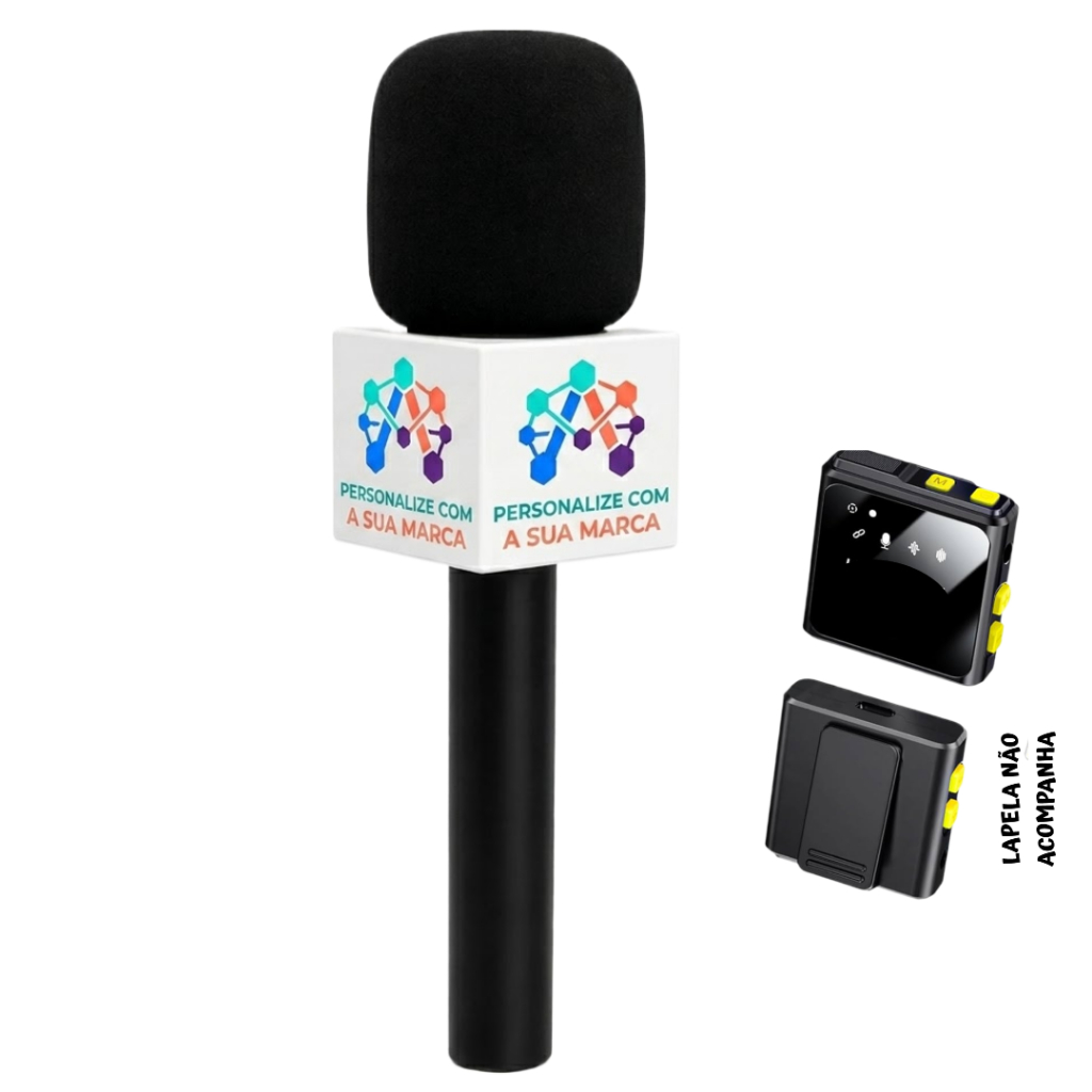 Suporte Bastão para Microfone Lapela Quadrado com Adaptador Canopla Personalizada
