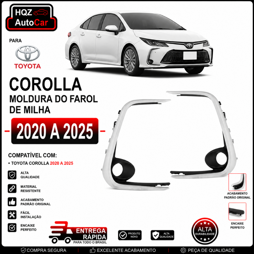 Moldura Farol de Milha Toyota Corolla 2020 2021 2022 2023 2024 2025