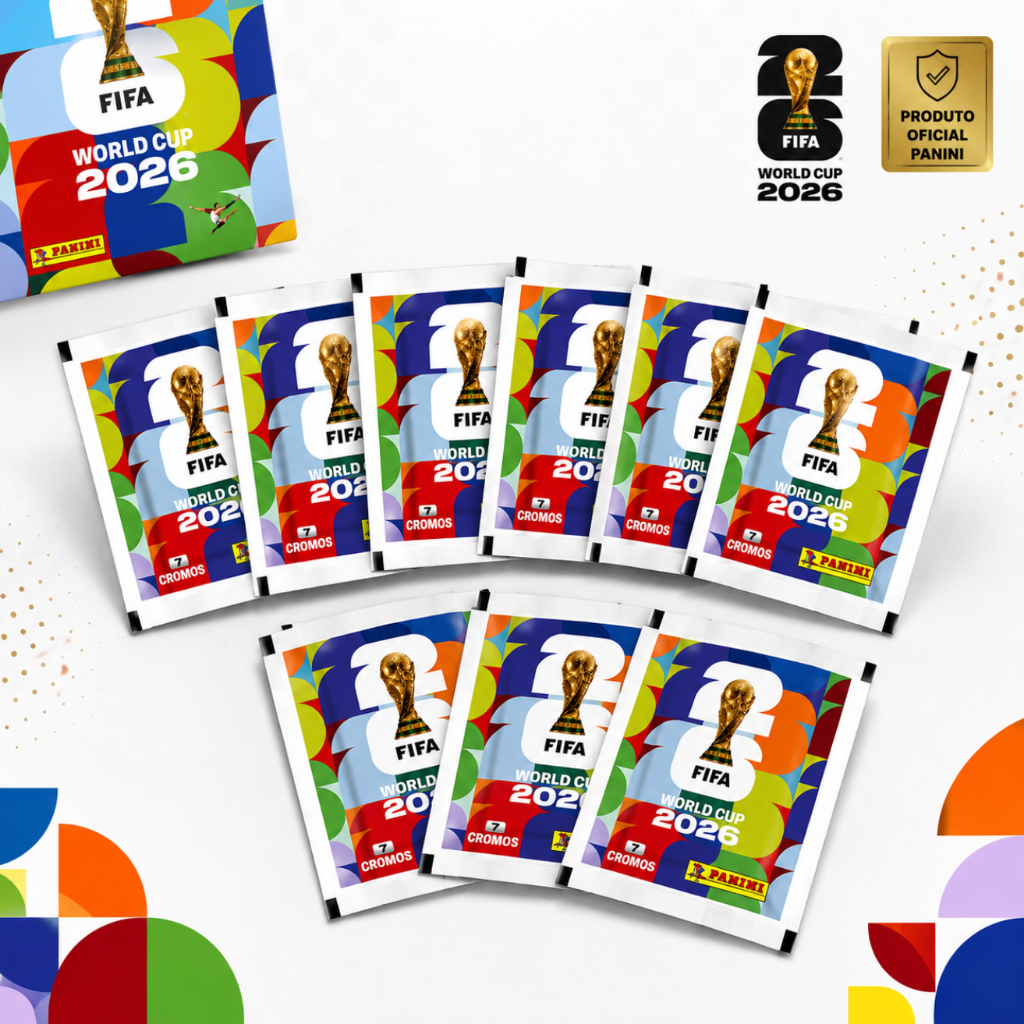 Kit com 3/5/10/12 Pacotes de Figurinha Álbum Copa do Mundo
