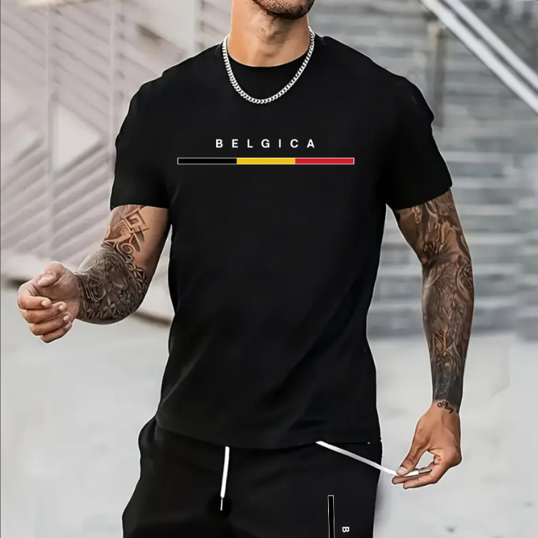 Conjunto Camiseta Algodão + Short Tectel Estampado Belgica Lançamento